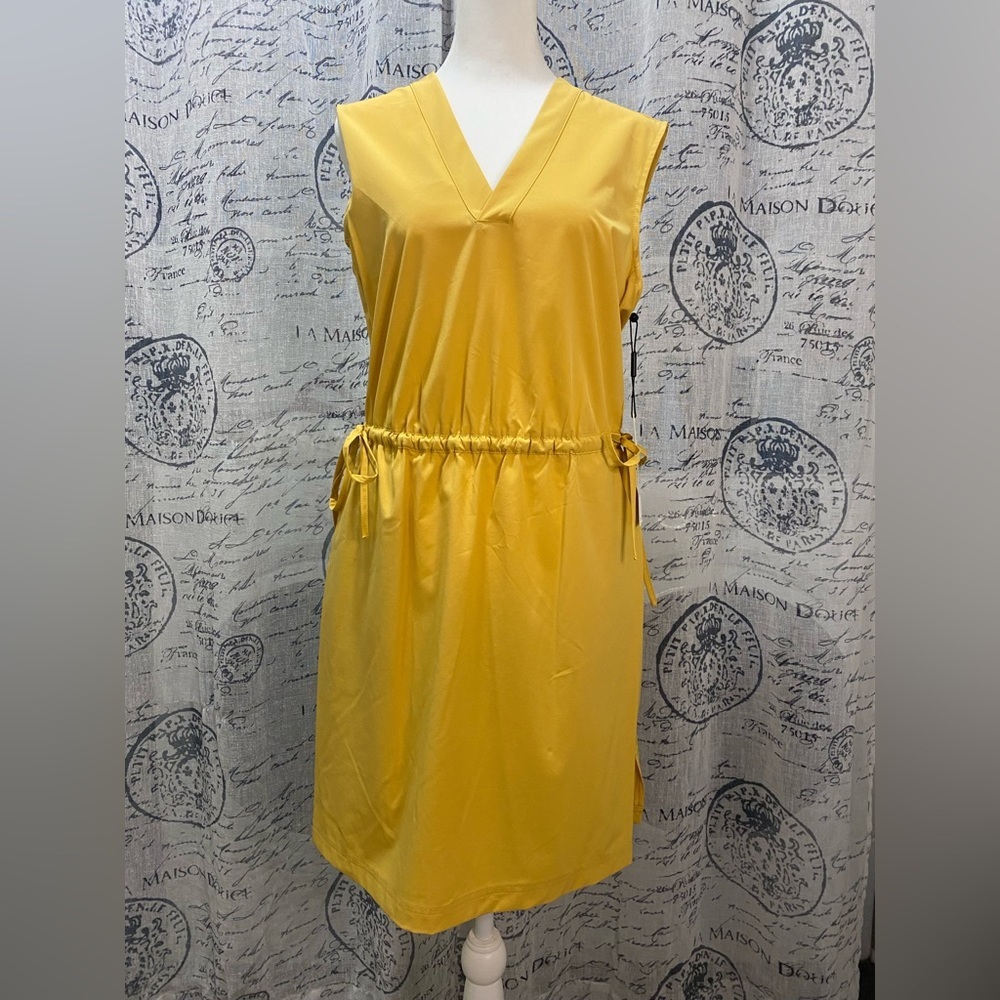 Calvin KLEIN |  Short V-Neck Dress with Drawstring Waist